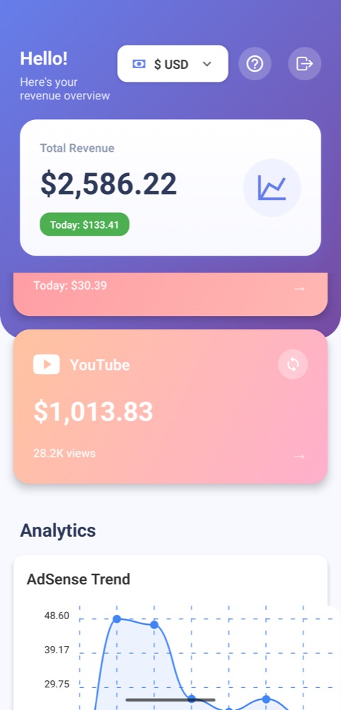 Monetrix app screen